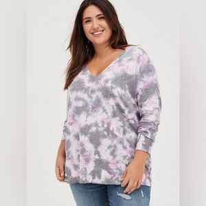 Torrid Tie Dye Pullover Drop Shoulder Sweater 2X